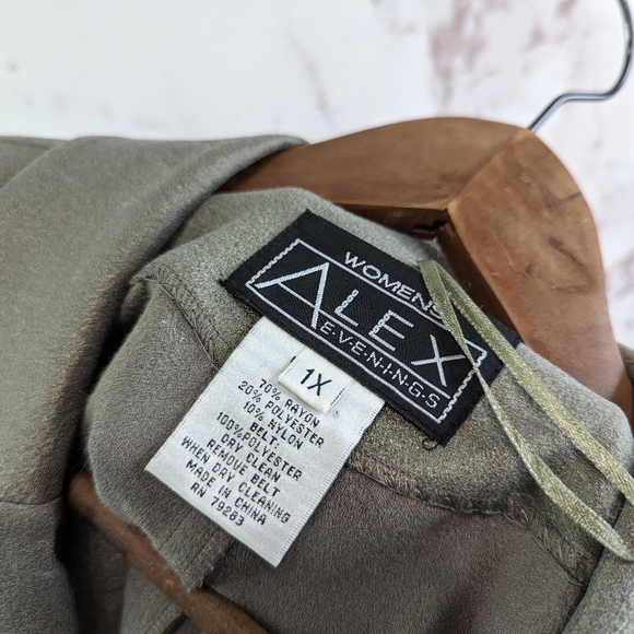 Alex Evenings Jacket Womens 1X Gold Sparkle Shimmer Metallic Lightweight - Picture 3 of 10